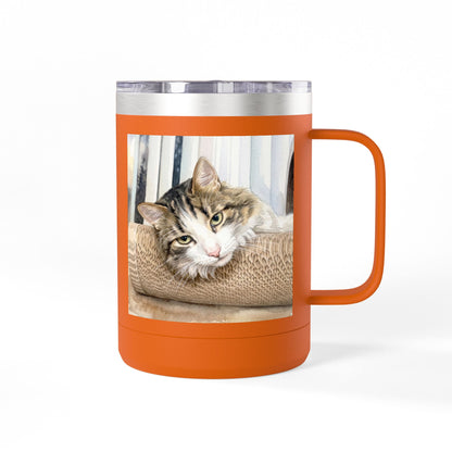 Custom Watercolor Pet Travel Mug – 15oz Insulated Tumbler