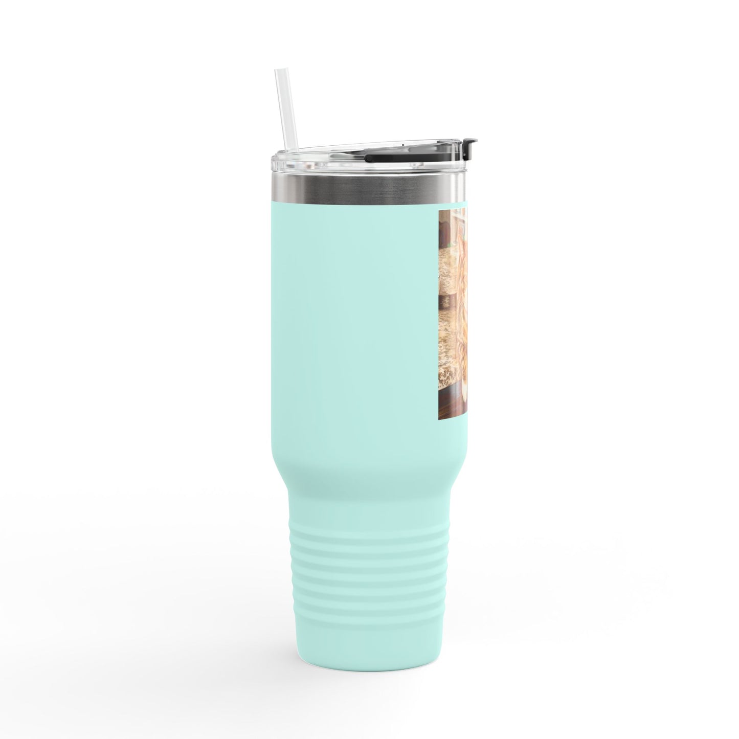 Custom Pet Portrait Watercolor 40oz Insulated Travel Tumbler