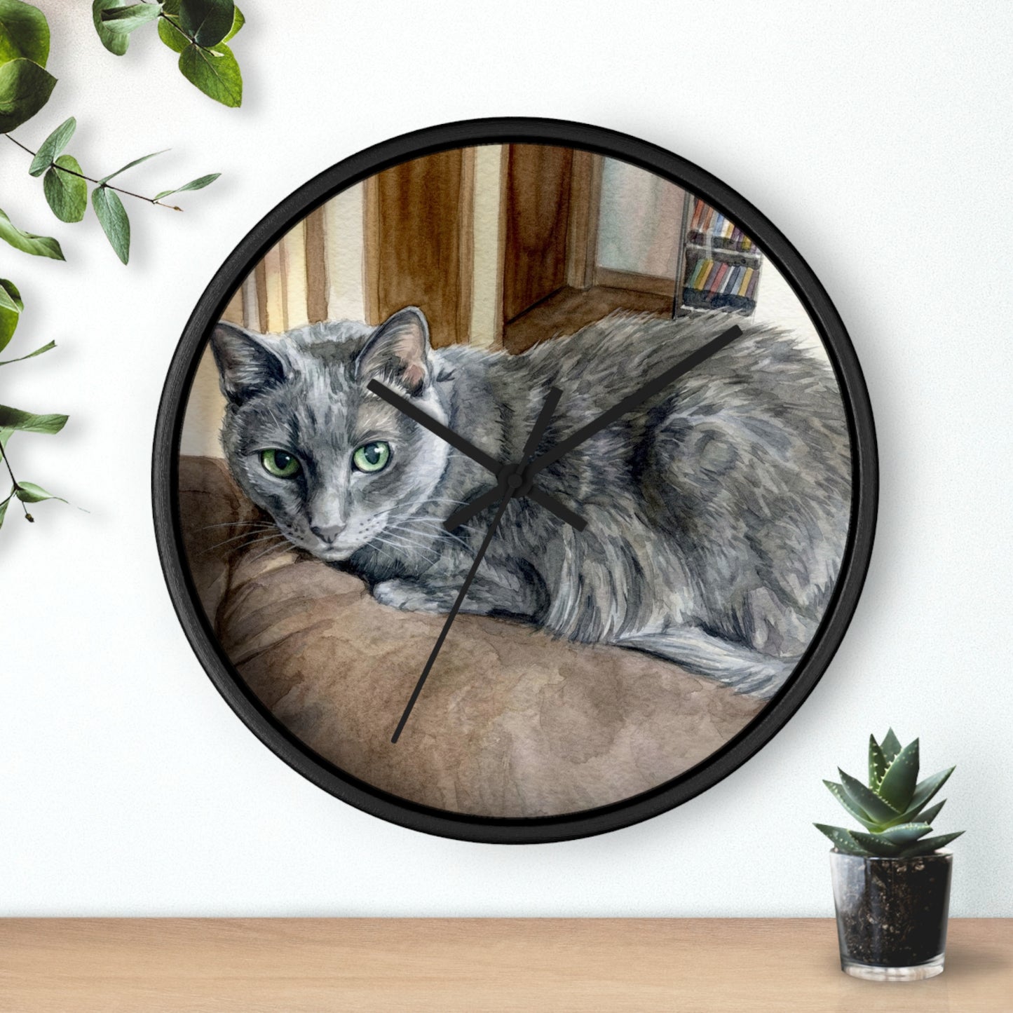 Petty Prints: Custom Water Color Realistic Pet Portrait Wall Clock