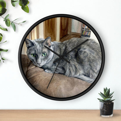Petty Prints: Custom Water Color Realistic Pet Portrait Wall Clock