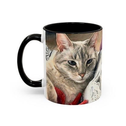 Custom Watercolor Pet Portrait Accent Coffee Mug