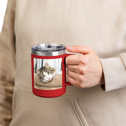 Custom Watercolor Pet Travel Mug – 15oz Insulated Tumbler