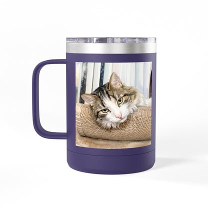 Custom Watercolor Pet Travel Mug – 15oz Insulated Tumbler