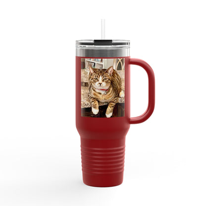 Custom Pet Portrait Watercolor 40oz Insulated Travel Tumbler