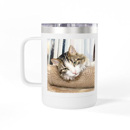 Custom Watercolor Pet Travel Mug – 15oz Insulated Tumbler