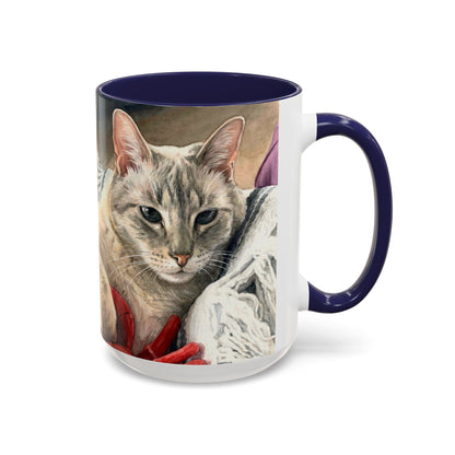 Custom Watercolor Pet Portrait Accent Coffee Mug