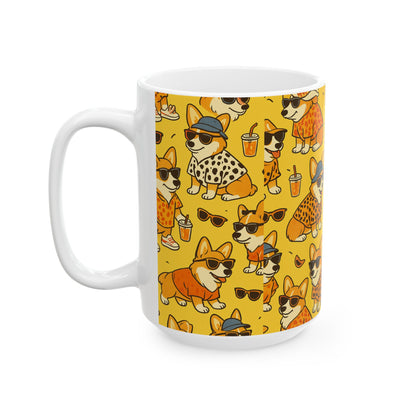 Petty Prints: The "Summer Corgie" Coffee Mug