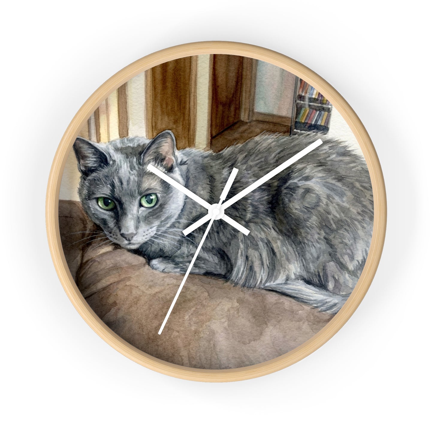 Petty Prints: Custom Water Color Realistic Pet Portrait Wall Clock
