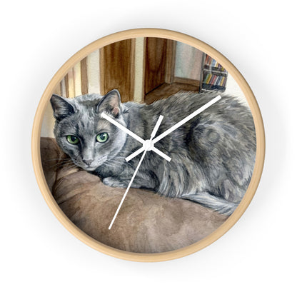 Petty Prints: Custom Water Color Realistic Pet Portrait Wall Clock