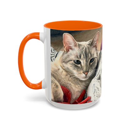 Custom Watercolor Pet Portrait Accent Coffee Mug