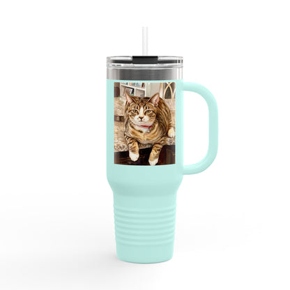 Custom Pet Portrait Watercolor 40oz Insulated Travel Tumbler