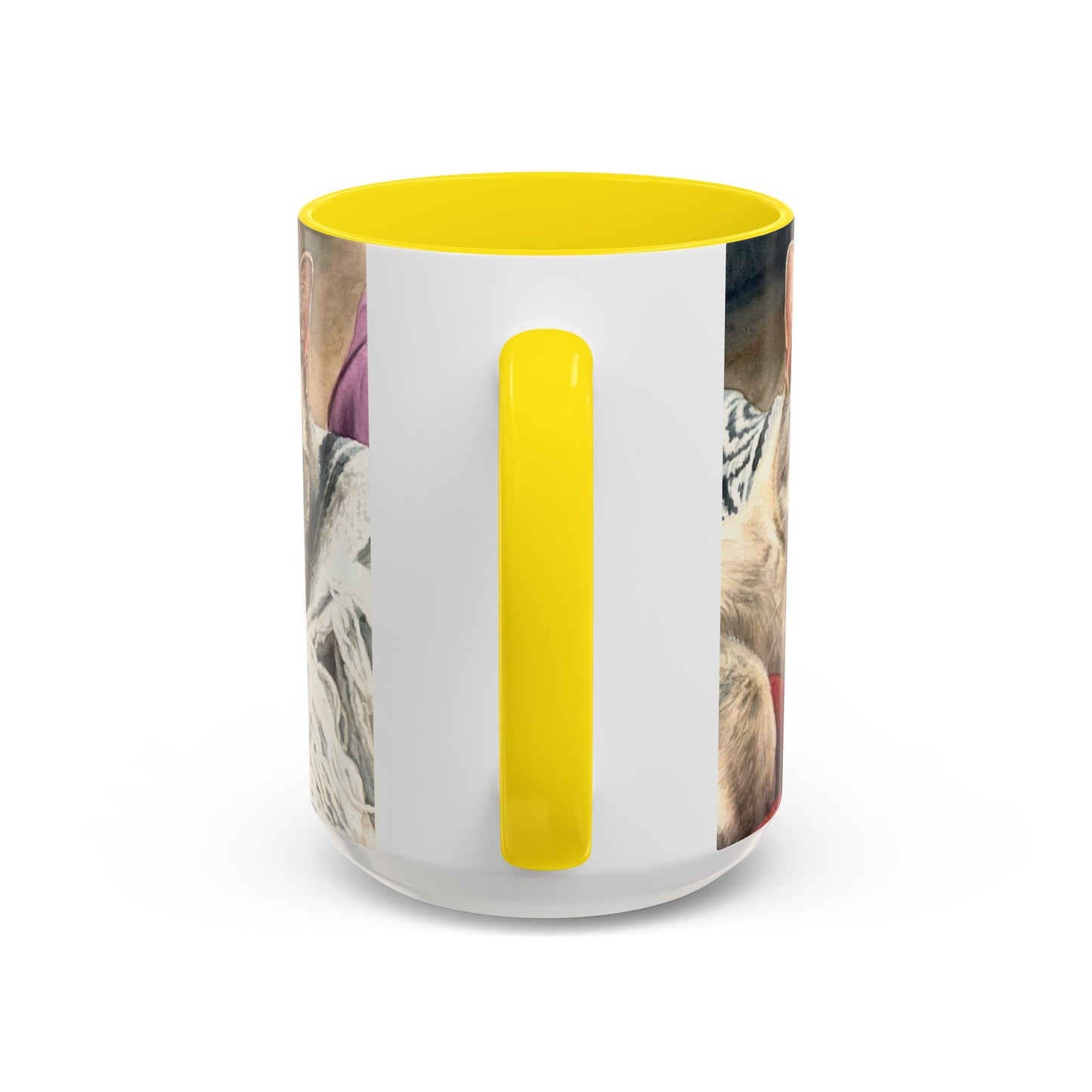 Custom Watercolor Pet Portrait Accent Coffee Mug