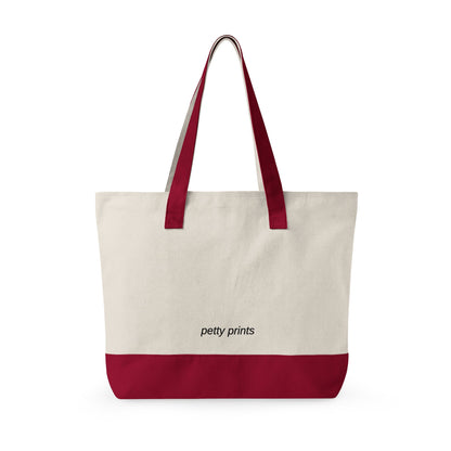 Petty Prints: Custom Pet Portrait Water Color Realistic Canvas Zippered Tote Bag