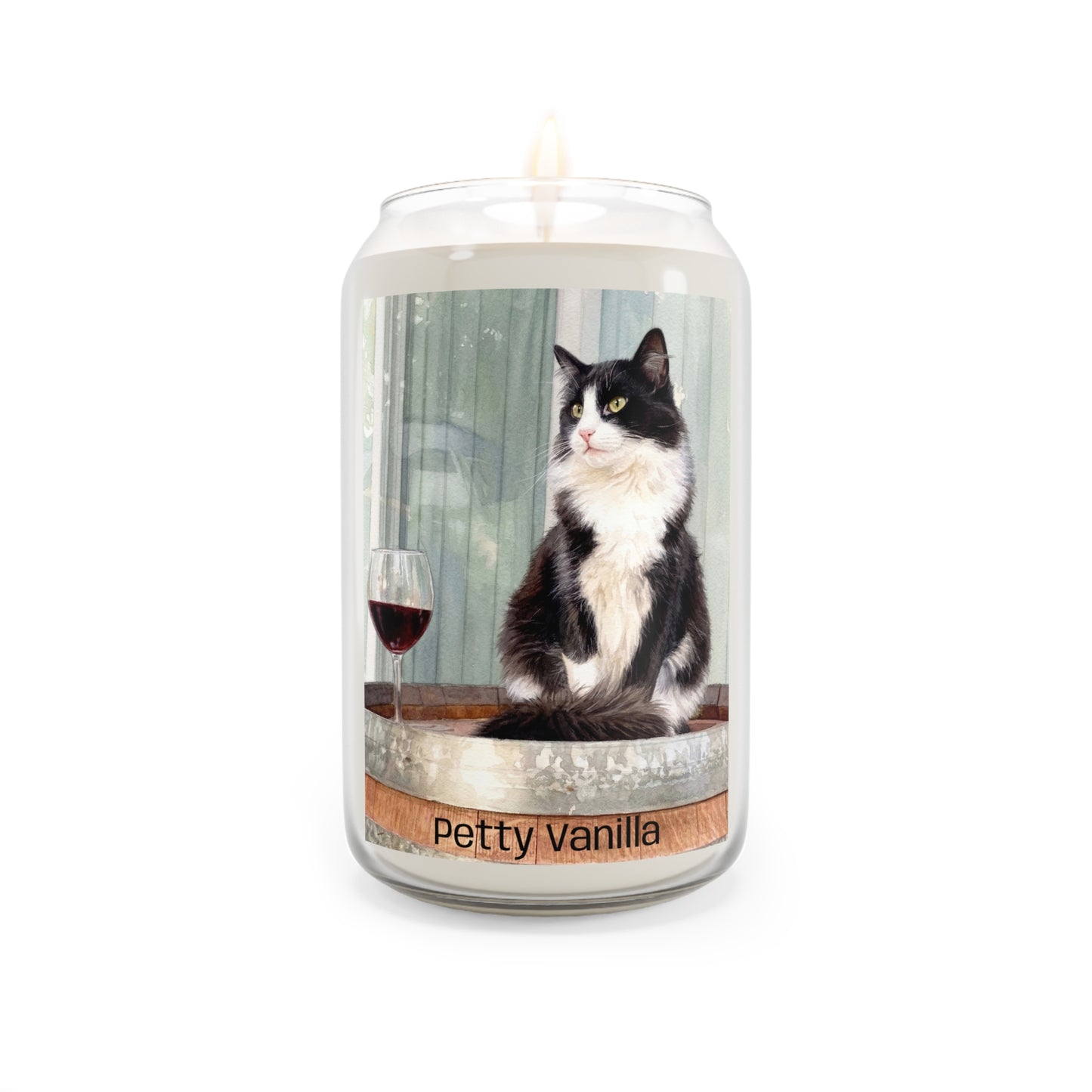 Petty Prints: Jumbo Custom Pet Portrait  Soy Candle — 13.75oz Scented Jar
