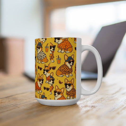 Petty Prints: The "Summer Corgie" Coffee Mug