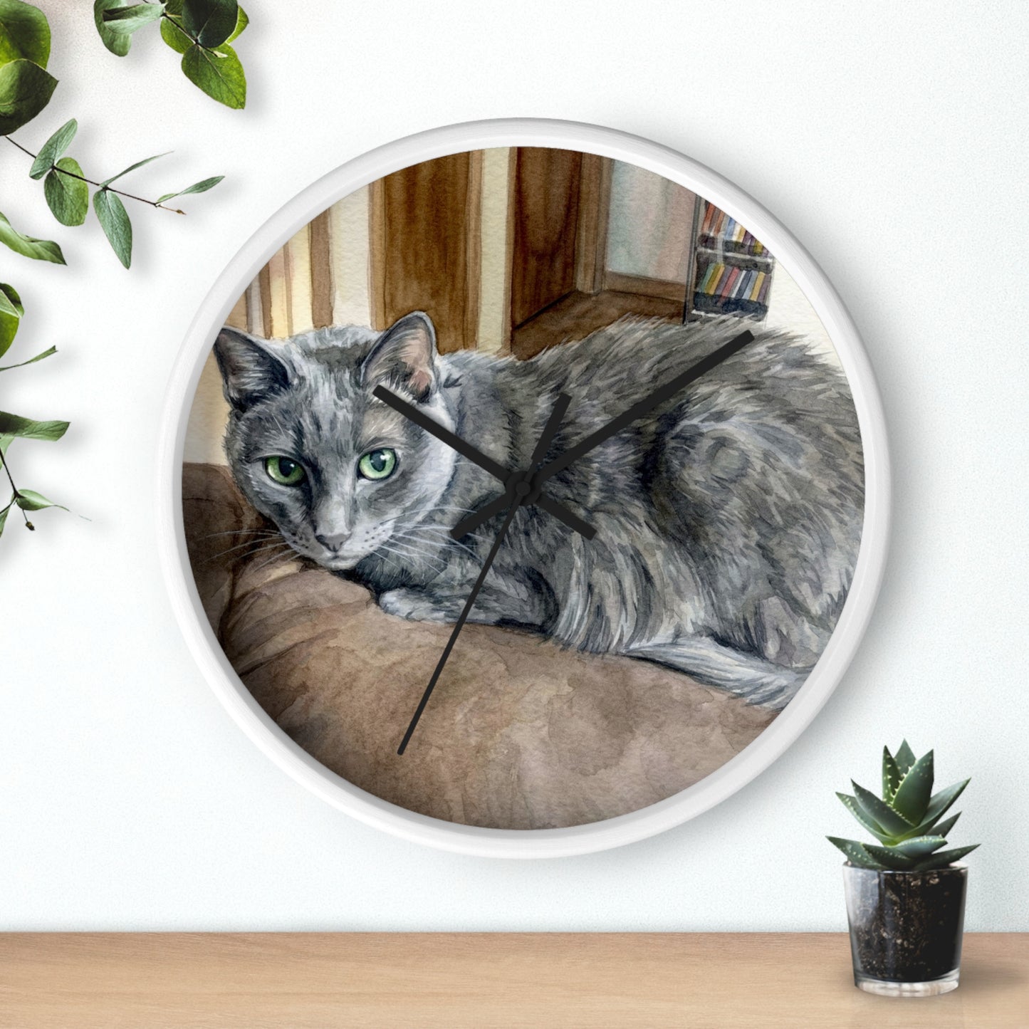 Petty Prints: Custom Water Color Realistic Pet Portrait Wall Clock