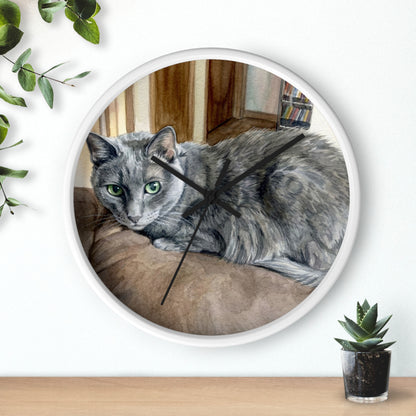 Petty Prints: Custom Water Color Realistic Pet Portrait Wall Clock