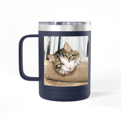 Custom Watercolor Pet Travel Mug – 15oz Insulated Tumbler