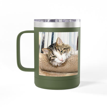Custom Watercolor Pet Travel Mug – 15oz Insulated Tumbler