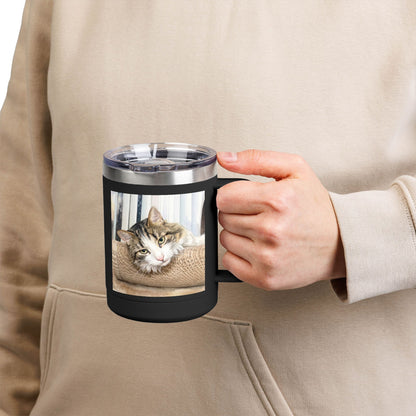 Custom Watercolor Pet Travel Mug – 15oz Insulated Tumbler