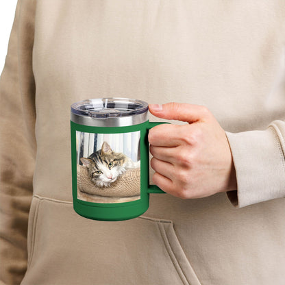 Custom Watercolor Pet Travel Mug – 15oz Insulated Tumbler