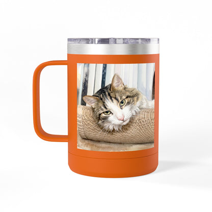 Custom Watercolor Pet Travel Mug – 15oz Insulated Tumbler