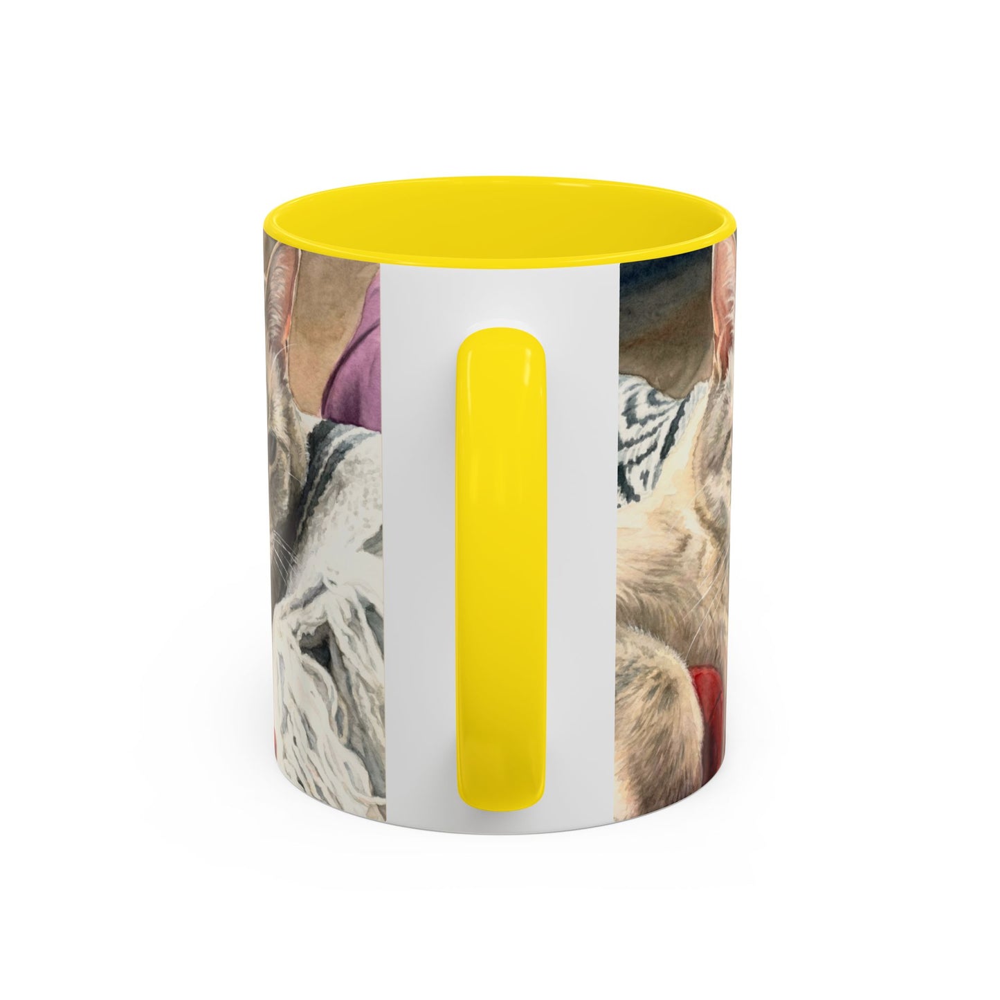 Custom Watercolor Pet Portrait Accent Coffee Mug