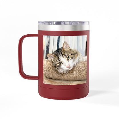 Custom Watercolor Pet Travel Mug – 15oz Insulated Tumbler