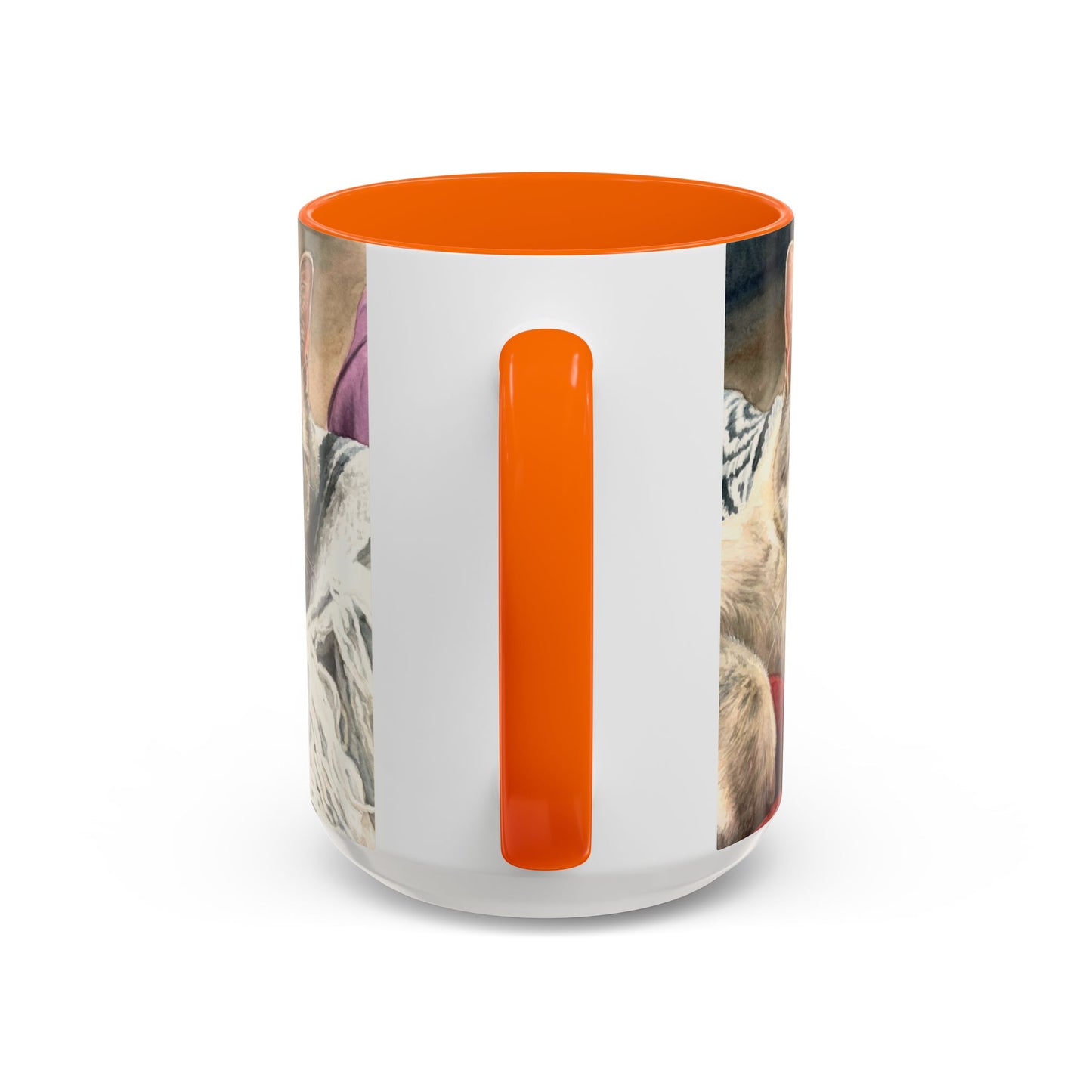 Custom Watercolor Pet Portrait Accent Coffee Mug