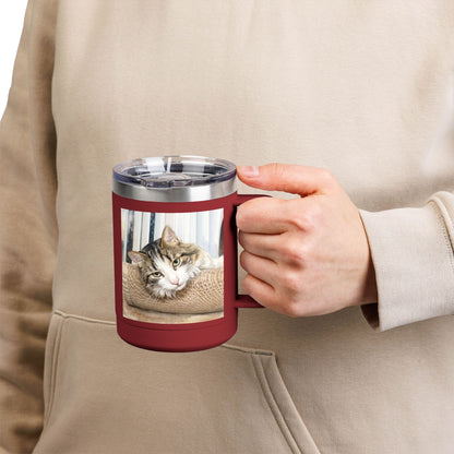 Custom Watercolor Pet Travel Mug – 15oz Insulated Tumbler