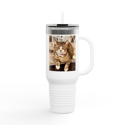 Custom Pet Portrait Watercolor 40oz Insulated Travel Tumbler