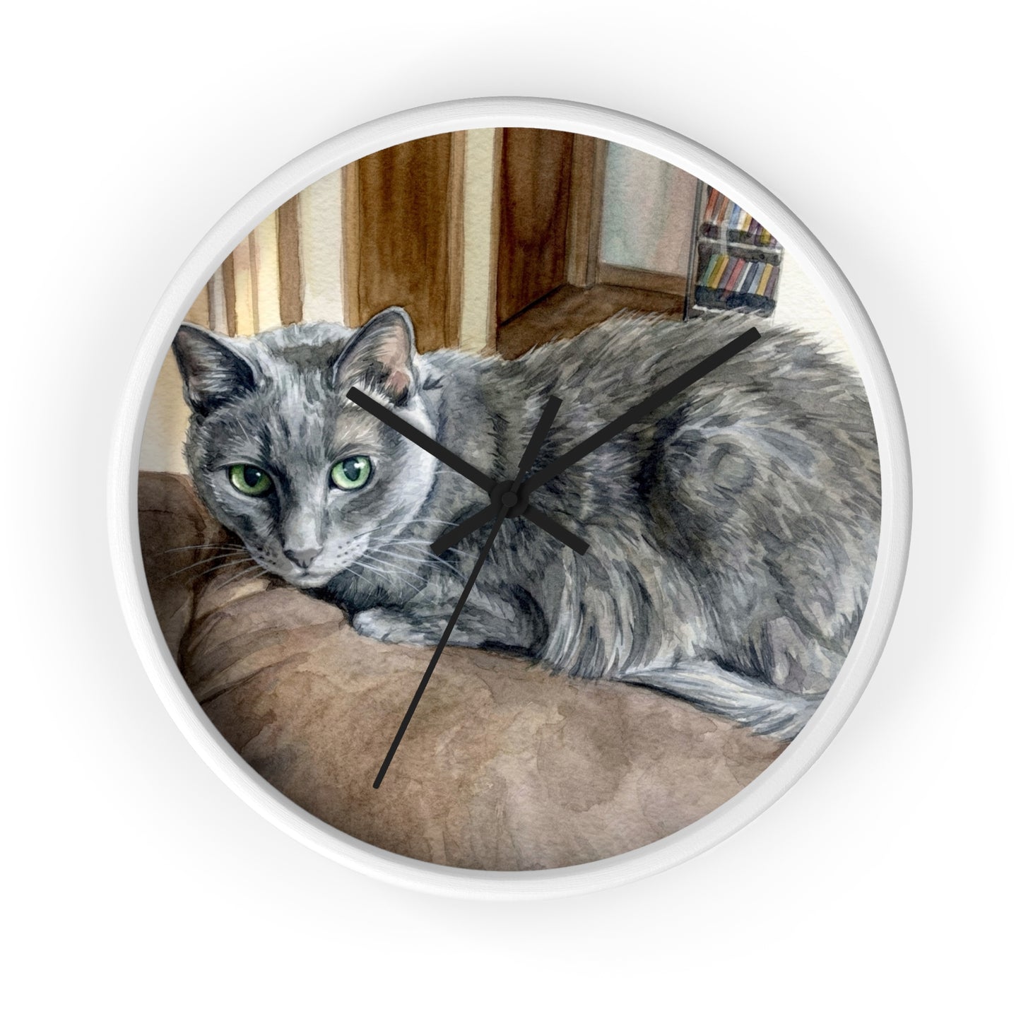 Petty Prints: Custom Water Color Realistic Pet Portrait Wall Clock