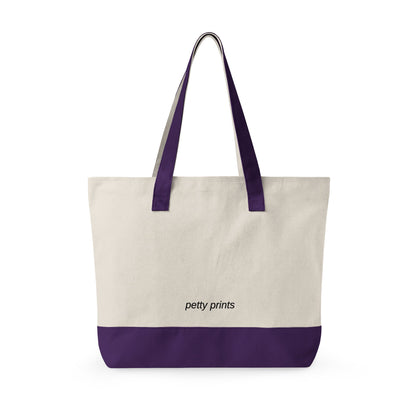 Petty Prints: Custom Pet Portrait Water Color Realistic Canvas Zippered Tote Bag