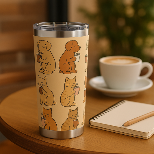 Petty Prints: The "Pawfee Break" Travel Tumbler
