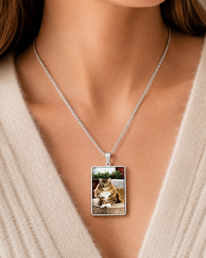 Custom Watercolor Pet Portrait Necklace