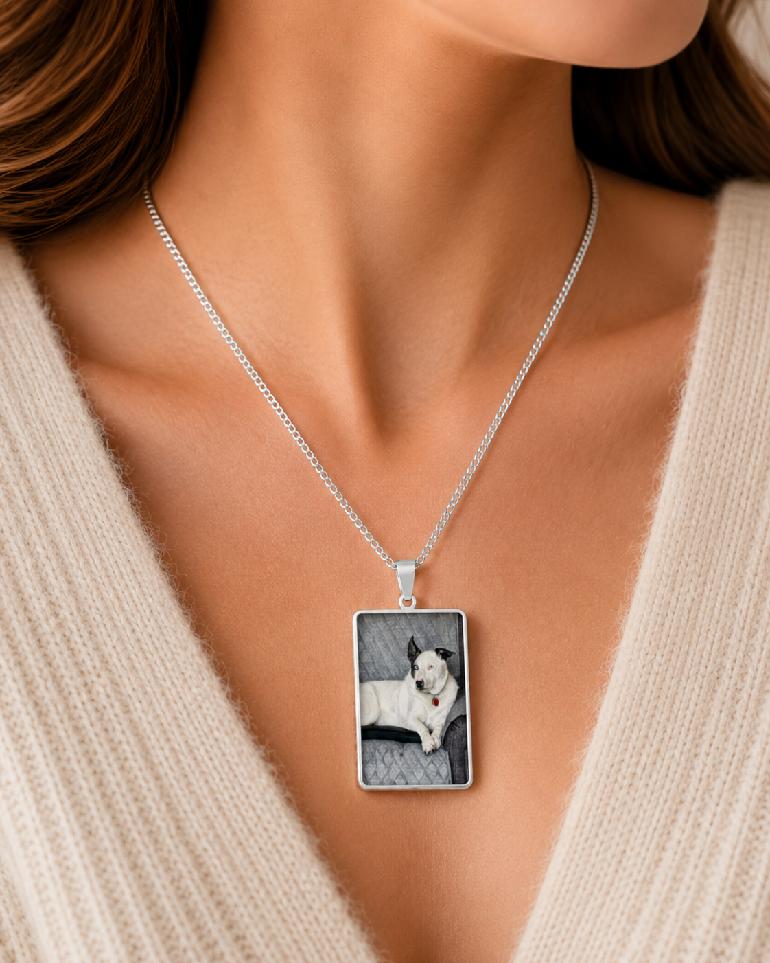 Custom Watercolor Pet Portrait Necklace