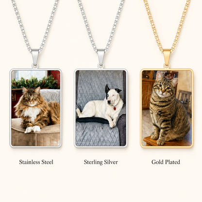 Custom Watercolor Pet Portrait Necklace