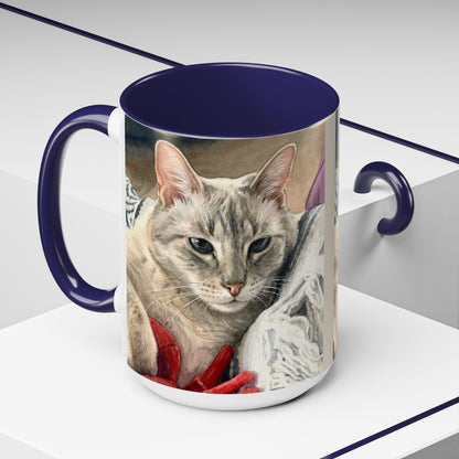 Custom Watercolor Pet Portrait Accent Coffee Mug