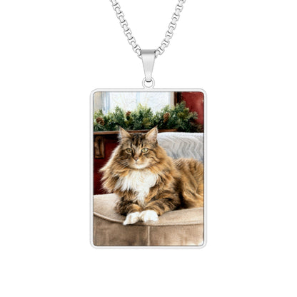 Custom Watercolor Pet Portrait Necklace