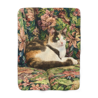 Petty Prints: Custom Pet Portrait Water Color Realistic Sherpa Blanket Plush Fleece Throw