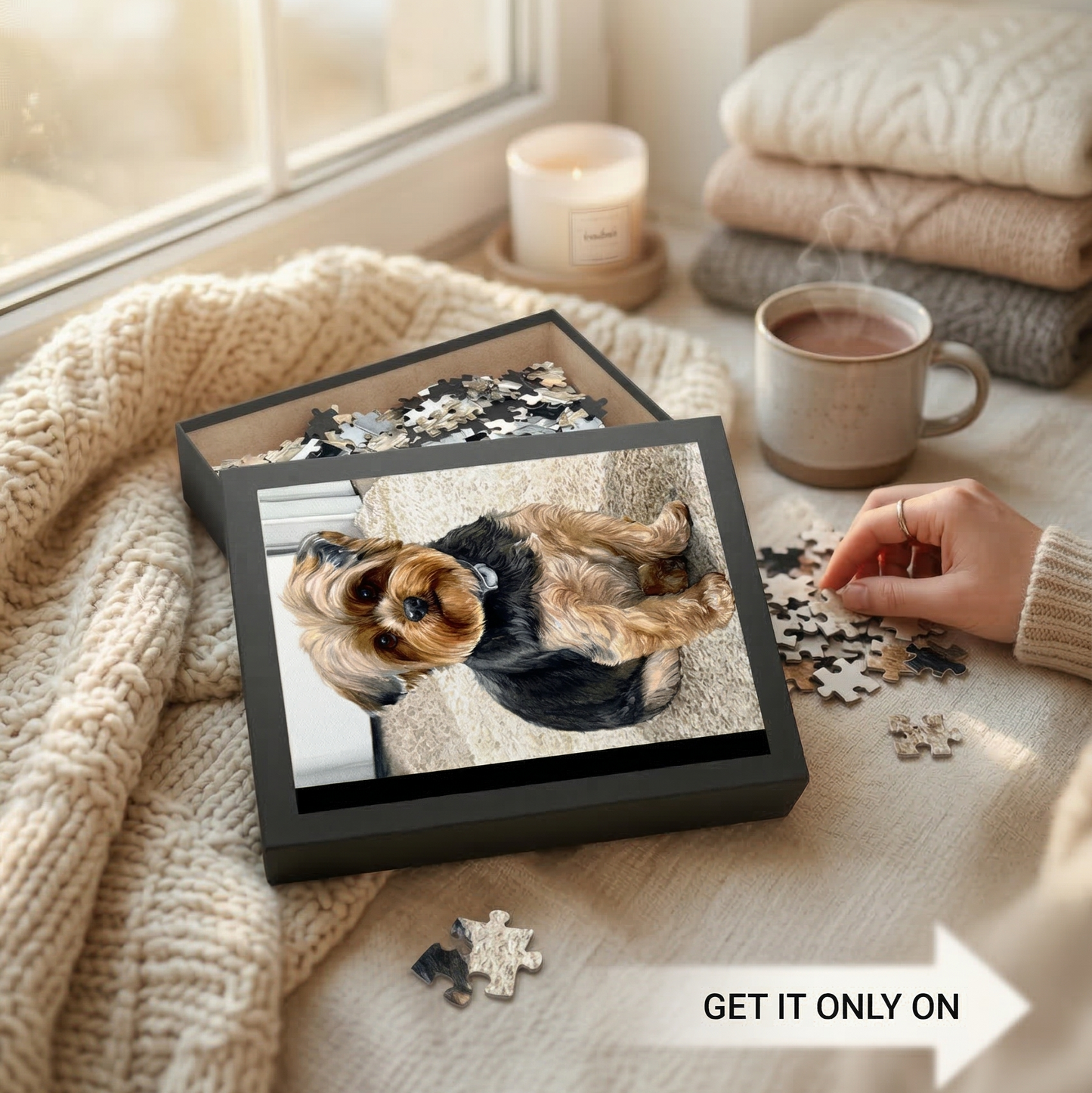 Custom Pet Portrait Jigsaw Puzzle – 120, 252, or 500 Pieces