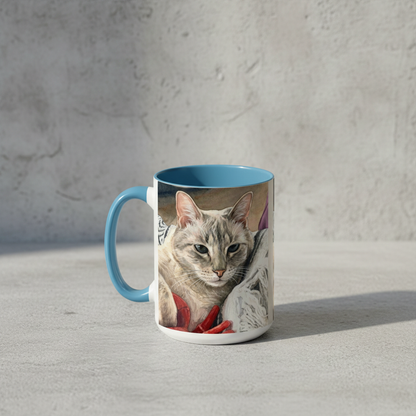 Custom Watercolor Pet Portrait Accent Coffee Mug