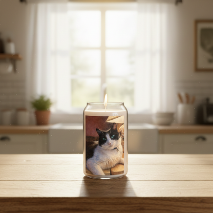 Petty Prints: Jumbo Custom Pet Portrait  Soy Candle — 13.75oz Scented Jar