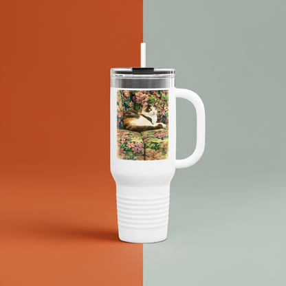 Custom Pet Portrait Watercolor 40oz Insulated Travel Tumbler