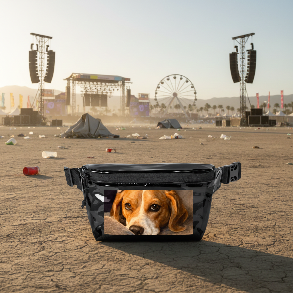 Petty Prints: Custom Water Color Realistic Pet Portrait Fanny Pack — Transparent Festival Waist Bag