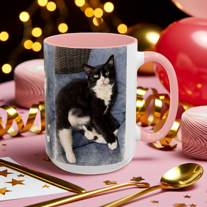 Custom Watercolor Pet Portrait Accent Coffee Mug
