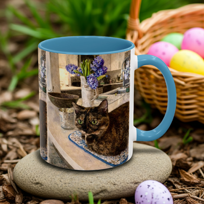 Custom Watercolor Pet Portrait Accent Coffee Mug