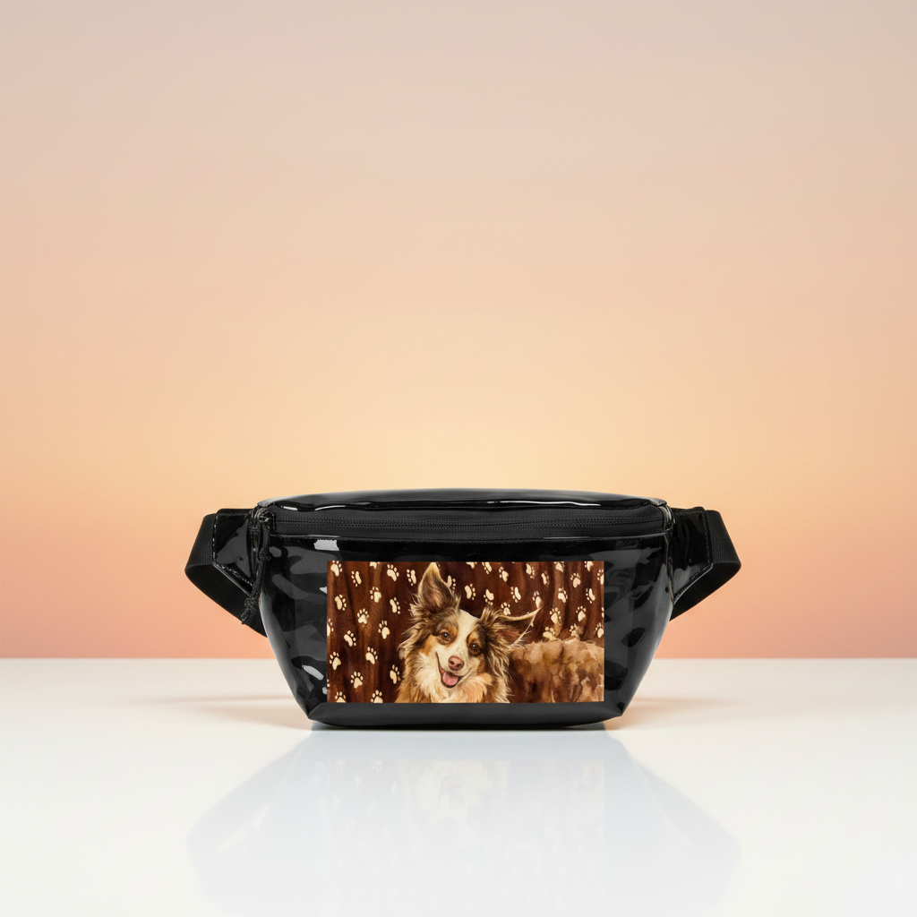 Petty Prints: Custom Water Color Realistic Pet Portrait Fanny Pack — Transparent Festival Waist Bag