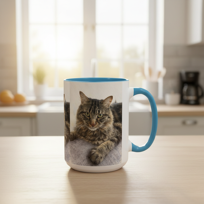 Custom Watercolor Pet Portrait Accent Coffee Mug