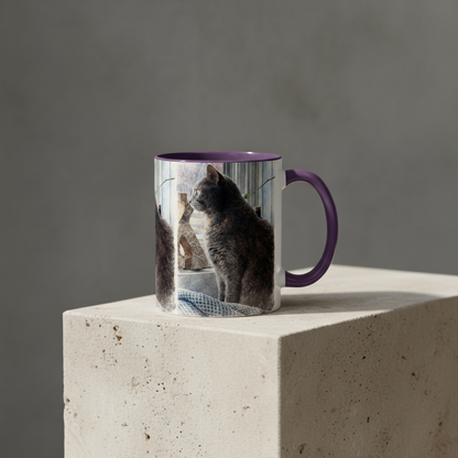 Custom Watercolor Pet Portrait Accent Coffee Mug